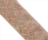 Sanskriti Vintage Sari Border Hand Beaded 1 YD Indian Trim Sewing Pink Lace