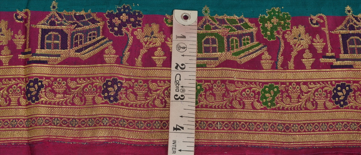 Sanskriti Vintage Sari Border Woven Brocade 1 YD Indian Trim Sewing Purple Lace