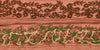 Vintage Sari Border Antique Hand Embroidered 1 YD Indian Trim Ribbon Peach Lace