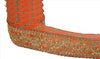 Vintage Sari Border Antique Hand Beaded Leheria 1 YD Trim Sewing Orange Lace