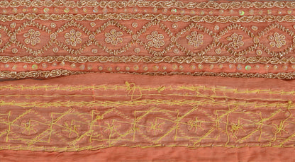 Vintage Sari Border Antique Hand Beaded 1 YD Indian Trim Sewing Maroon Lace