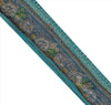 Vintage Sari Border Antique Hand Beaded 1 YD Indian Trim Sewing Blue Patch Lace