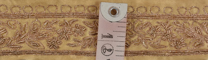 Sanskriti Vintage Sari Border Hand Embroidered 1YD Indian Trim Sewing Cream Lace