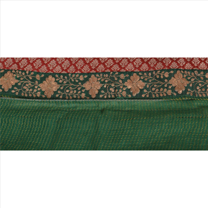 Vintage Sari Border Antique Hand Embroidered 1 YD Indian Trim Sewing Green Lace