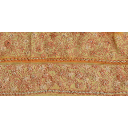 Vintage Sari Border Antique Embroidered 1 YD Indian Trim Sewing Cream Lace