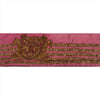 Sanskriti Vintage Sari Border Hand Embroidered 1YD Indian Trim Sewing Pink Lace