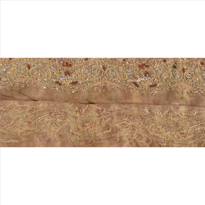 Sanskriti Vintage Sari Border Hand Beaded 1 YD Indian Trim Sewing Golden Lace