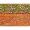 Vintage Sari Border Antique Hand Beaded 1 YD Indian Trim Sewing Orange Lace