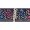 SANSKRITI VINTAGE Border Hand Embroidered 1 YD Indian Trim Sewing Blue Lace