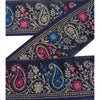 SANSKRITI VINTAGE Border Hand Embroidered 1 YD Indian Trim Sewing Blue Lace