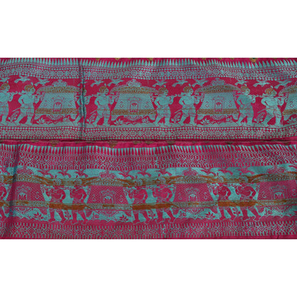 Sanskriti Vintage Sari Border 2 YD Trim Pink Woven Baluchari Sewing Craft Lace