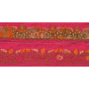 Sanskriti Vintage Sari Border Hand Beaded 1 YD Craft Trim Ribbon Pink Lace