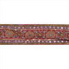 Sanskriti Vintage Sari Border Hand Beaded Woven 1 YD Trim Sewing Pink Lace