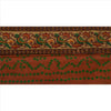 Sanskriti Vintage Sari Border Embroidered  1 YD Trim Sewing Brown Bandhani Lace