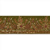 Sanskriti Vintage Sari Border Hand Beaded 1 YD Indian Trim Sewing Green Lace