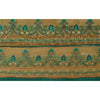 Sanskrit Vintage Sari Border Hand Beaded 1YD Indian Trim Sewing Green Deco Lace