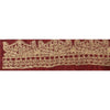 Sanskriti Vintage Sari Border Antique Hand Embroidered 1 YD Trim Sewing Dark Red Lace