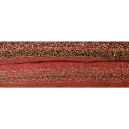 Sanskriti Vintage Sari Border Hand Embroidered 1 YD Indian Trim Ribbon Pink Lace