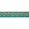 Sanskriti Vintage Sari Border Hand Beaded 1YD Indian Trim Sewing Green Zari Lace