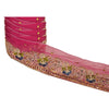 Sanskriti Vintage Sari Border Hand Beaded 1 YD Indian Trim Sewing Pink Zari Lace