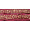 Sanskriti Vintage Sari Border Hand Embroidered 1 YD Craft Trim Ribbon Pink Lace