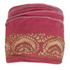 Sanskriti Vintage Sari Border Hand Embroidered 1 YD Craft Trim Ribbon Pink Lace