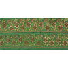 Sanskriti Vintage Sari Border Hand Beaded 1YD Indian Trim Sewing Green Zari Lace