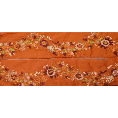 Sanskriti Vintage Sari Border Hand Beaded 1 YD Indian Trim Sewing Orange Lace