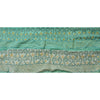 Sanskriti Vintage Sari Border Embroided 1YD Trim Sewing Green Craft Floral Lace