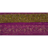 Sanskriti Vintage Sari Border Hand Beaded 1 YD Indian Trim Sewing Purple Lace