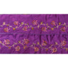 Sanskriti Vintage Sari Border Hand Embroidered 1YD Trim Sewing Purple Craft Lace