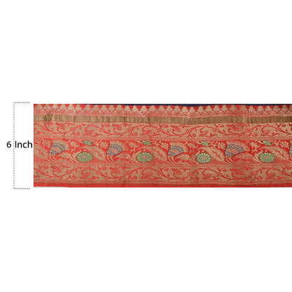 Sanskriti Vintage Sari Border Woven Brocade 5 YD Trim Craft Sewing Red 6"W Lace