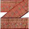 Sanskriti Vintage Sari Border Woven Brocade 5 YD Trim Craft Sewing Red 6"W Lace