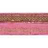 Sanskriti Vintage Sari Border Hand Beaded 1YD Trim Sewing Pink Kundan Stone Lace