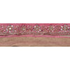 Sanskriti Vintage Sari Border Hand Beaded 1YD Trim Sewing Pink Rhinestone Lace