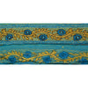 Sanskriti Vintage Sari Border Hand Beaded 1YD Indian Trim Sewing Blue Craft Lace