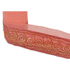 Sanskriti Vintage Pink Sari Border Hand Beaded Indian Craft Trim 1YD Sewing Lace