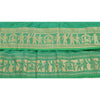 Sanskriti Vintage 1 Yard Saree Border Baluchari Craft Trim Sewing Green Lace