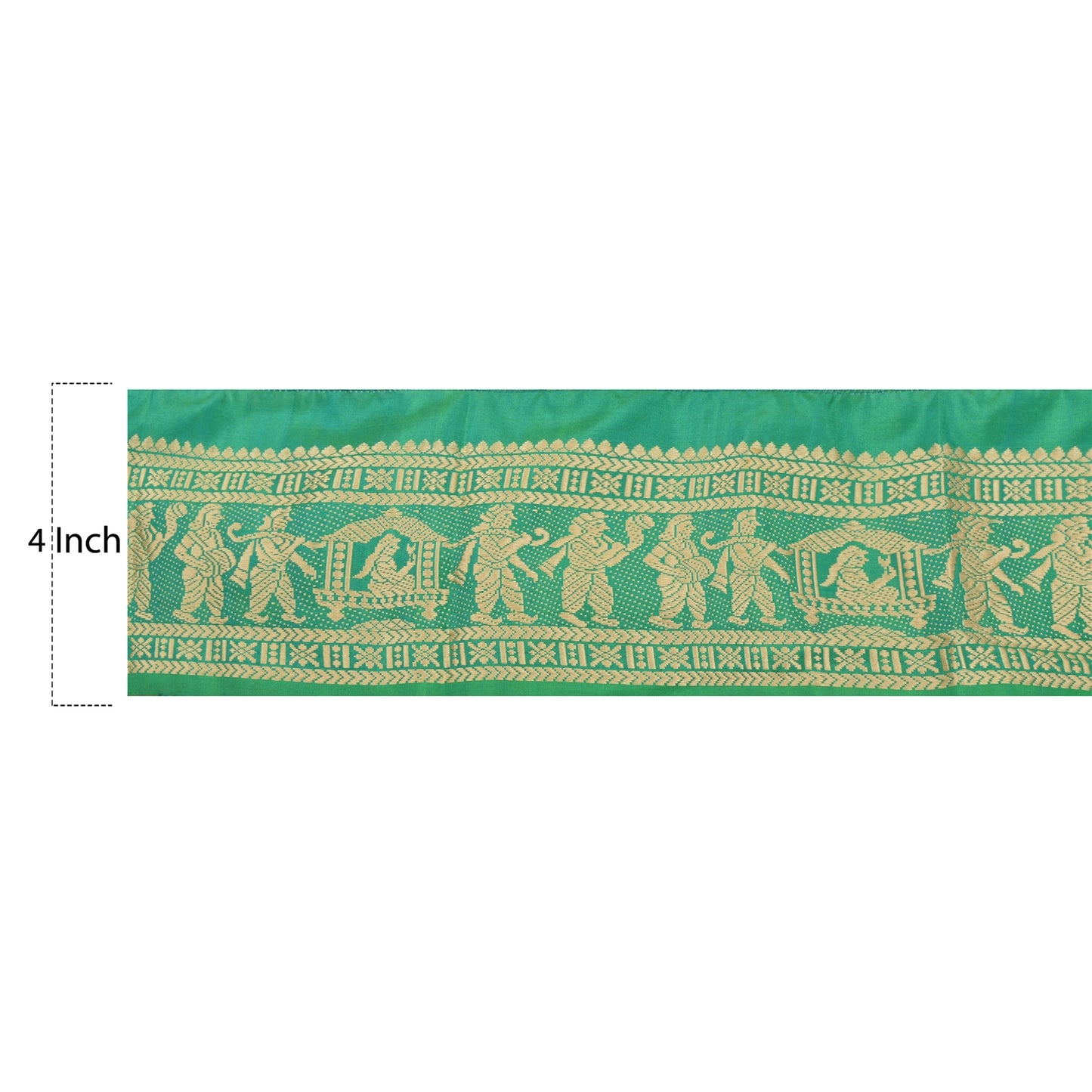 Sanskriti Vintage 1 Yard Saree Border Baluchari Craft Trim Sewing Green Lace