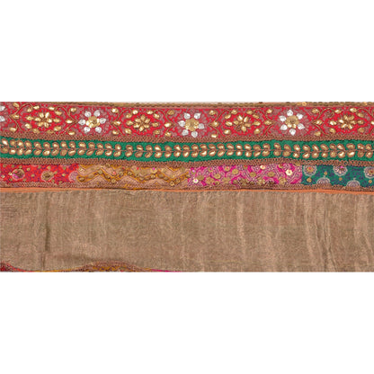 Sanskriti Vintage 1 YD Sari Border Hand Beaded Craft Trim Sewing Gota Patti Lace