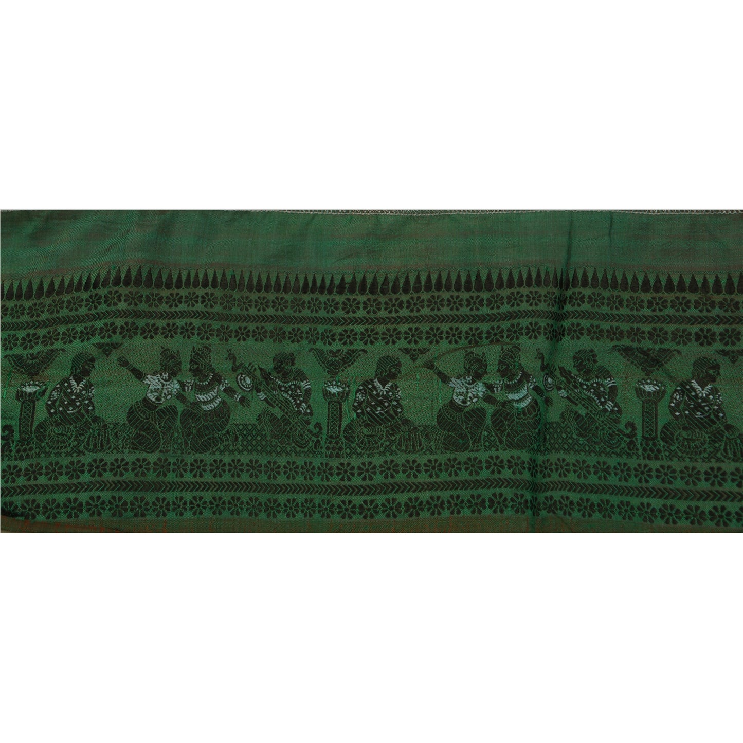 Sanskriti Vintage 1 Yard Saree Border Baluchari Trims Sewing Green Craft Lace