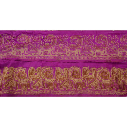 Sanskriti Vintage 1 YD Sari Border Antique Woven Indian Trim Sewing Purple Lace