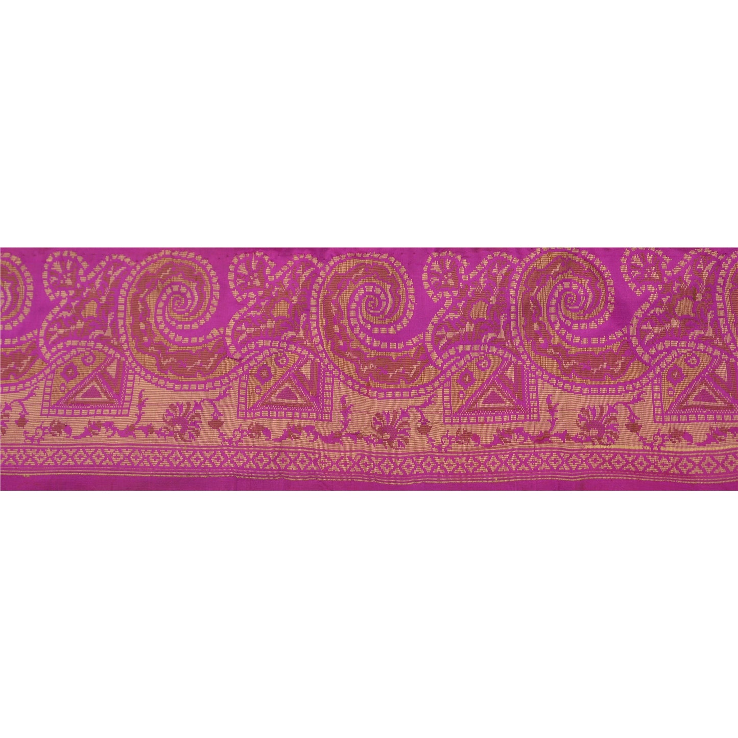 Sanskriti Vintage 1 YD Sari Border Antique Woven Indian Trim Sewing Purple Lace