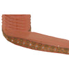 Sanskriti Vintage 1 YD Sari Border Hand Beaded Craft Trim Ribbon Peach Lace