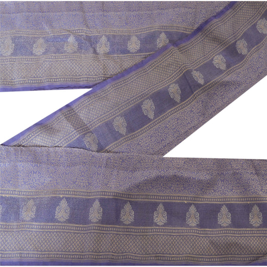 Sanskriti Vintage 1 YD Sari Border Woven Trim Sewing Purple Craft Decor Lace