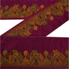 Sanskriti Vintage 1 YD Sari Border Antique Woven Trim Sewing Purple Craft Lace