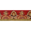 Sanskriti Vintage 1YD Sari Border Antique Embroidered Trim Sewing Red Craft Lace