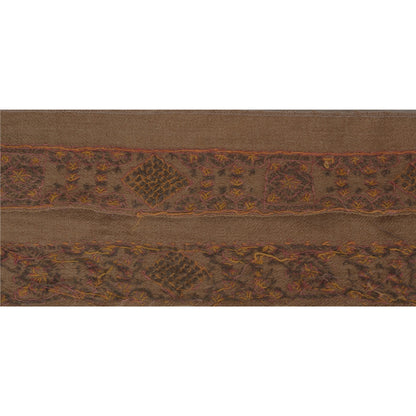 Sanskriti Vintage 1 YD Sari Border Antique Sozani Work Craft Ribbon Brown Lace