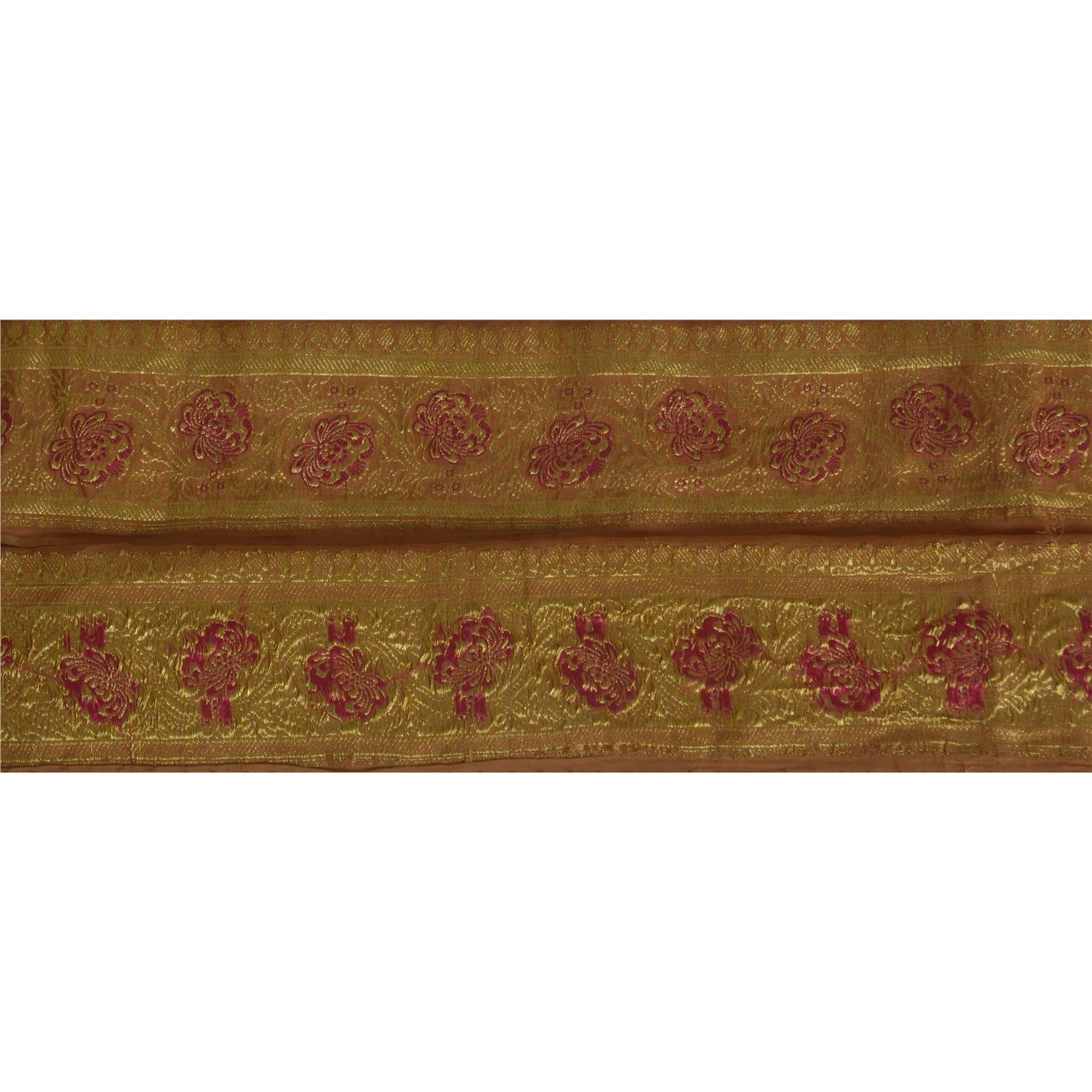 Sanskriti Vintage 1 YD Trim Sari Border Antique Woven Brocade Craft Sewing Lace