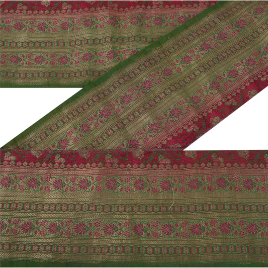 Sanskriti Vintage 1 YD Trim Sari Border Antique Woven Brocade Craft Sewing Lace